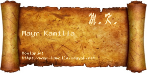 Mayr Kamilla névjegykártya